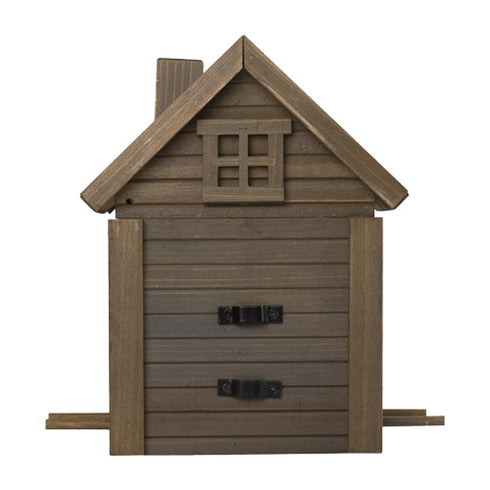 Talomallinen ruokinta ja linnunpönttö, vihreä umbra, WG1126 - Lentoaukko 32mm